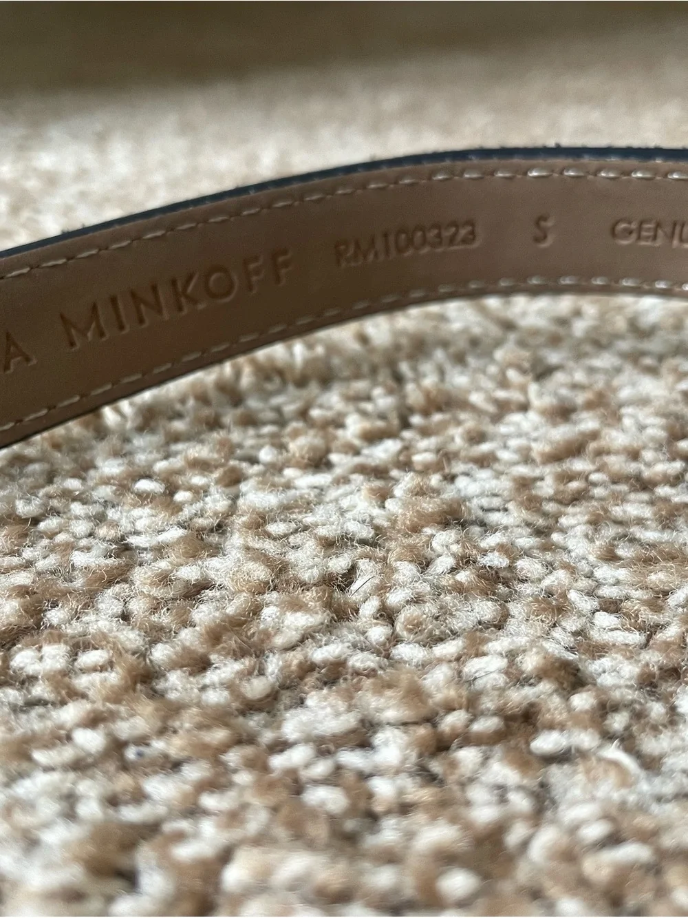Rebecca Minkoff Black Suede Belt with Silver Chain Trim